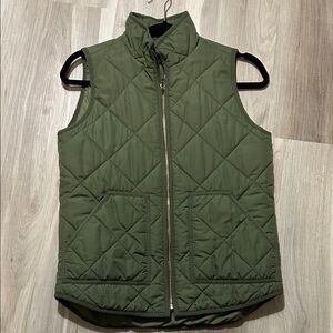 J. Crew Mercantile Quilted Green Vest XS